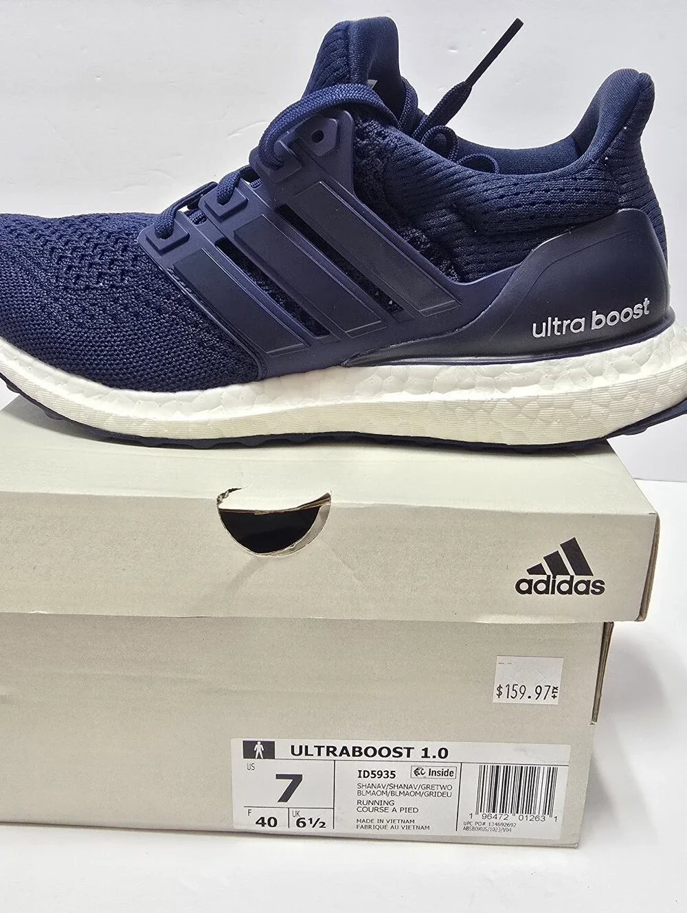 Adidas Ultraboost 1.0 Shadow Navy Men's Running Shoes ID5935 Size 7 NEW